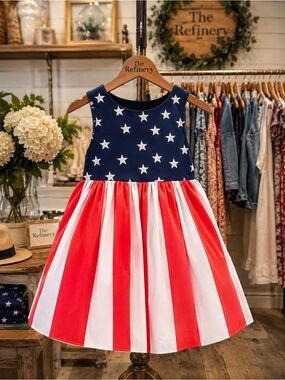COTTON KIDS - Girls Patriotic fit and flare Dress NWT